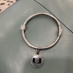 Silver-tone “U” Bangle Bracelet
